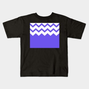 Zigzag geometric pattern - blue and white. Kids T-Shirt